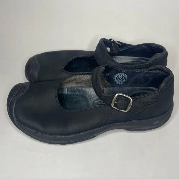 Women's Keen Black Waterproof Leather "Seattle Mary" Shoes 8.5 Beach Pool Swim - Picture 4 of 9